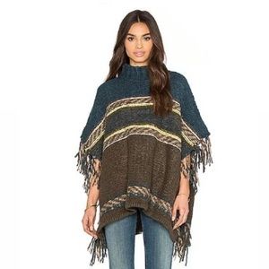 Free People Labyrinth Poncho Mock Neck Sweater